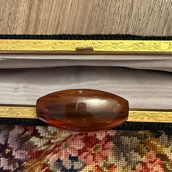 Vintage Jolles made in Austria needlepoint Floral Embroidered Women's Bag - Picture 9 of 12